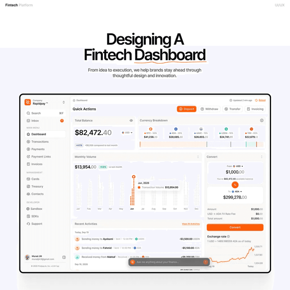 gerçekten anlamlı bir fintech dashboard tasarlamak